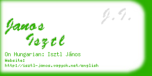 janos isztl business card